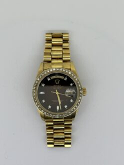 Rolex gold diamond calendar wristwatch