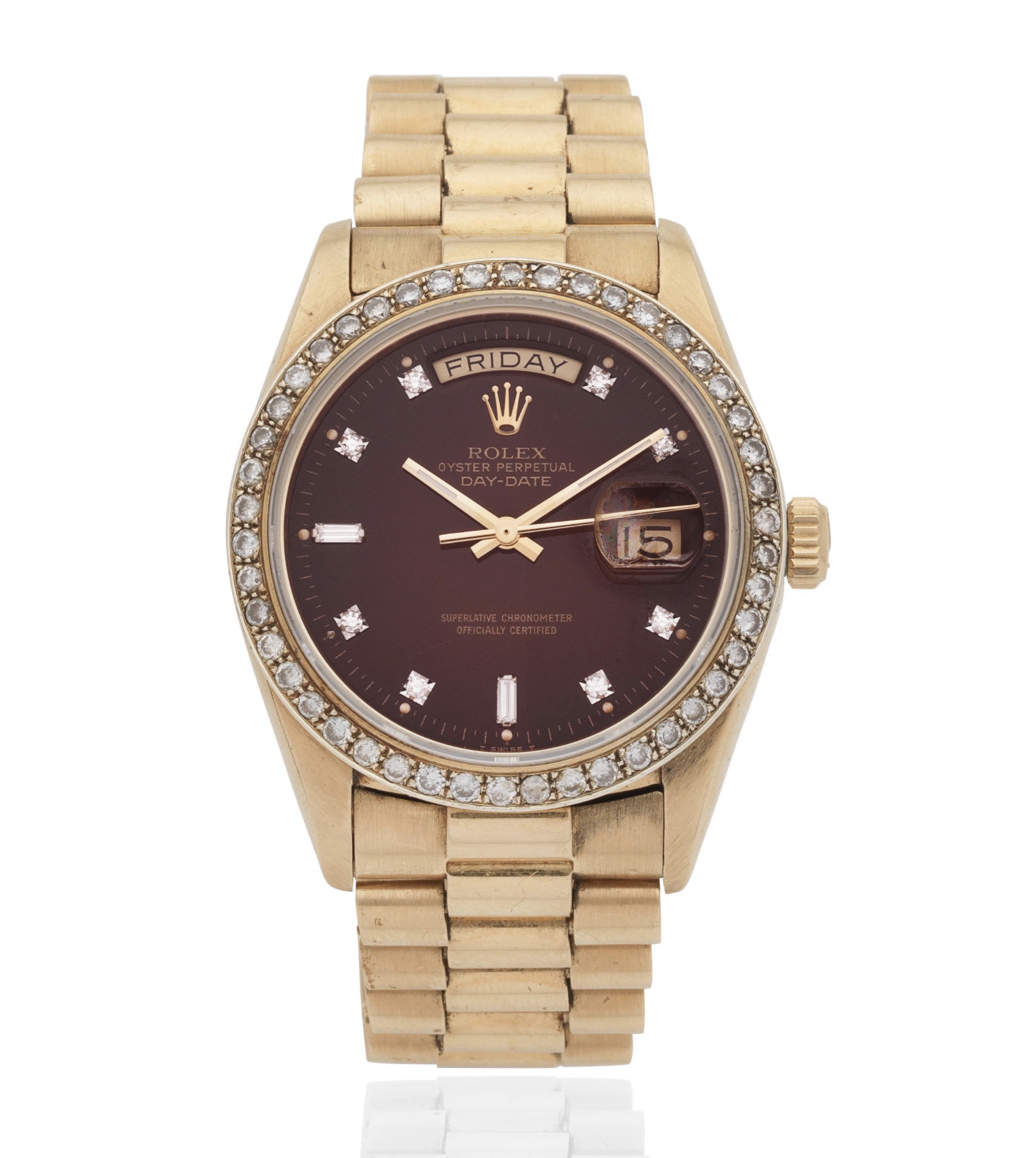 Rolex 18ct gold diamond-set calendar wristwatch Consigned with Jethro ...