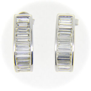 Baguette diamond earrings for sale uk Jethro Marles