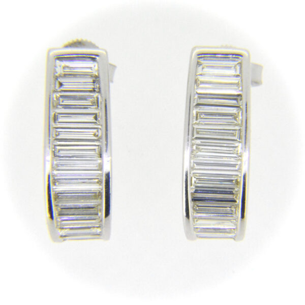 Baguette diamond earrings for sale uk Jethro Marles