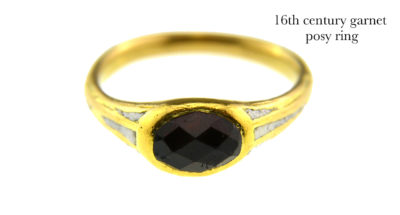 16th Century Garnet Posy Ring