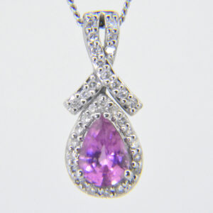 Pink sapphire diamond pendant Iliana for sale uk