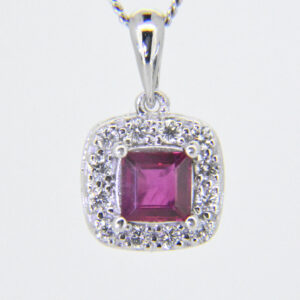 Ruby diamond pendant for sale uk