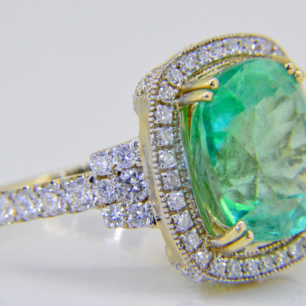6.5ct emerald and diamond ring Jethro Marles