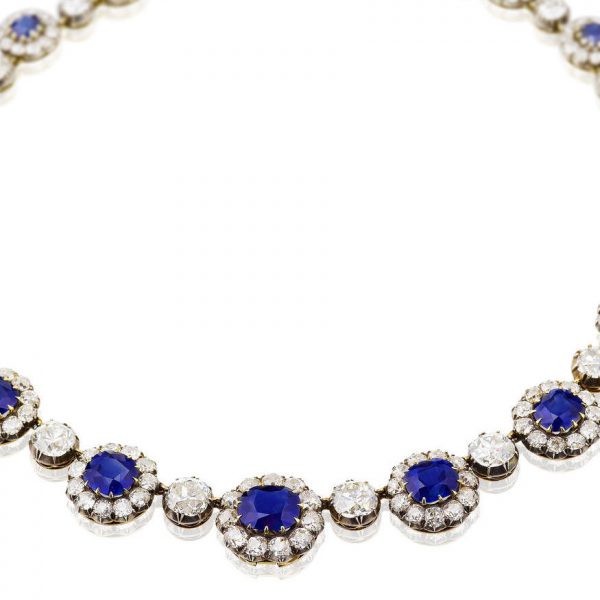 Important sapphire and diamond necklace