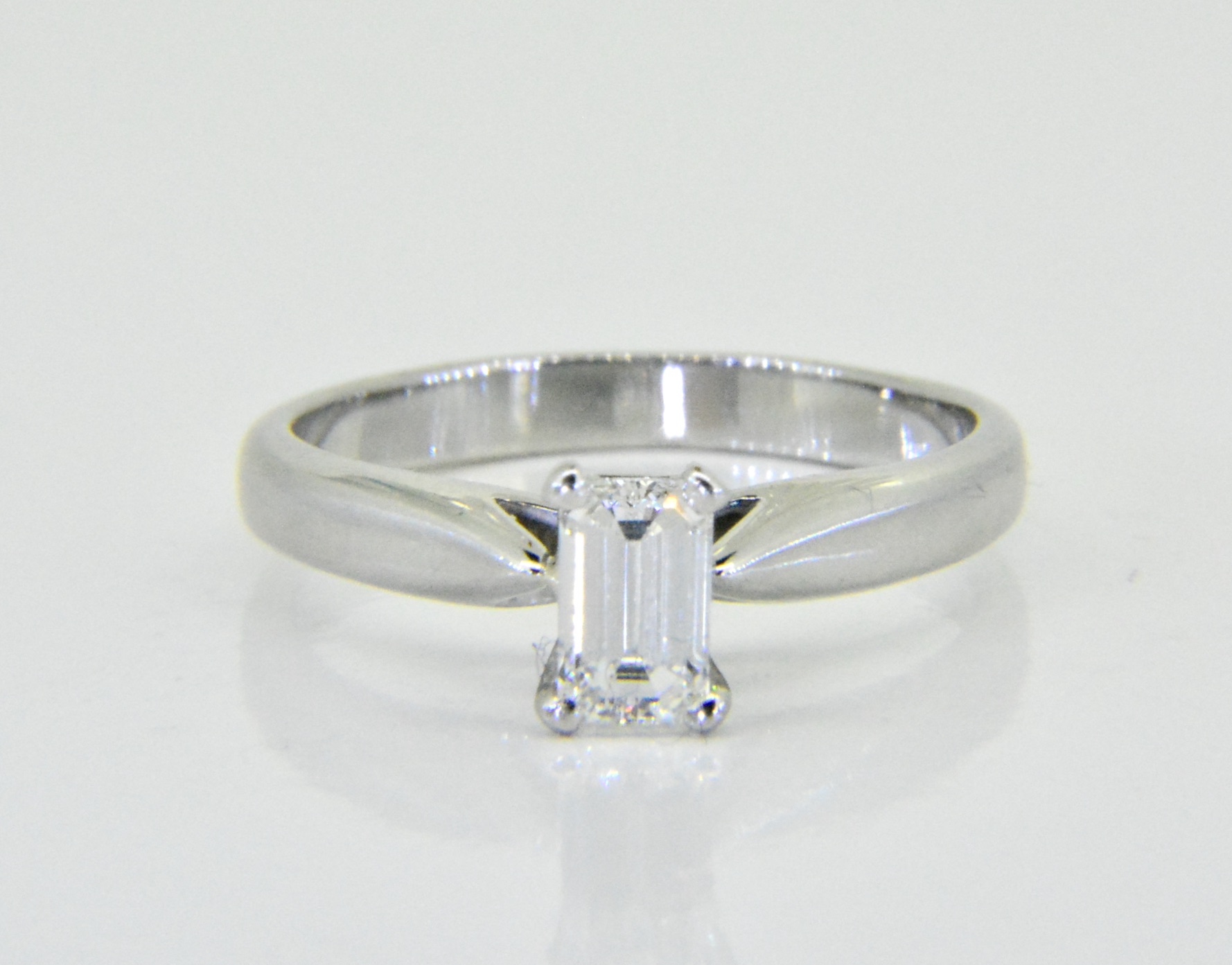 Emerald-cut diamond 0.57ct solitaire ring - Jethro Marles