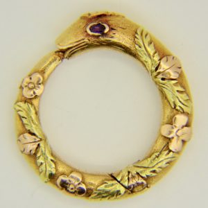 Antique gold snake ring