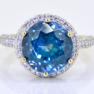 Blue zircon diamond ring for sale Jethro Marles