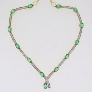 Emerald and diamond necklace for sale uk