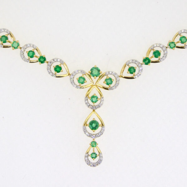 Emerald diamond necklace for sale uk