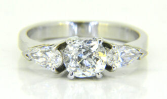 Diamond three-stone ring