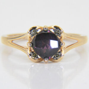 Rose gold garnet and diamond ring for sale uk