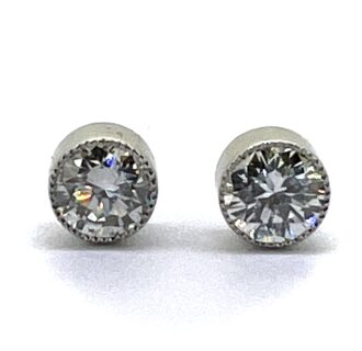 Platinum 1ct diamond ear studs Jethro Marles
