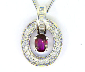 Ruby diamond pendant