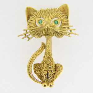 gold cat brooch for sale uk