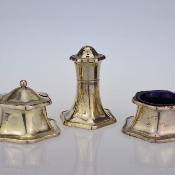 Early 20th century 3 piece condiment set