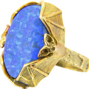 black opal bat ring