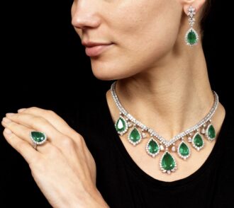 Emerald and diamond suite consigned with Jethro Marles