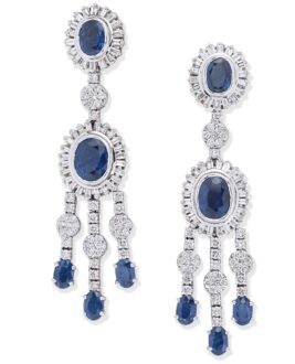 Sapphire and diamond earrings Sold through Jethro Marles