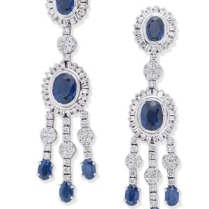 Sapphire and diamond earrings Sold through Jethro Marles