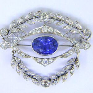 sapphire diamond brooch