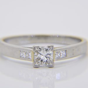 0.6ct Princess-cut diamond & platinum ring