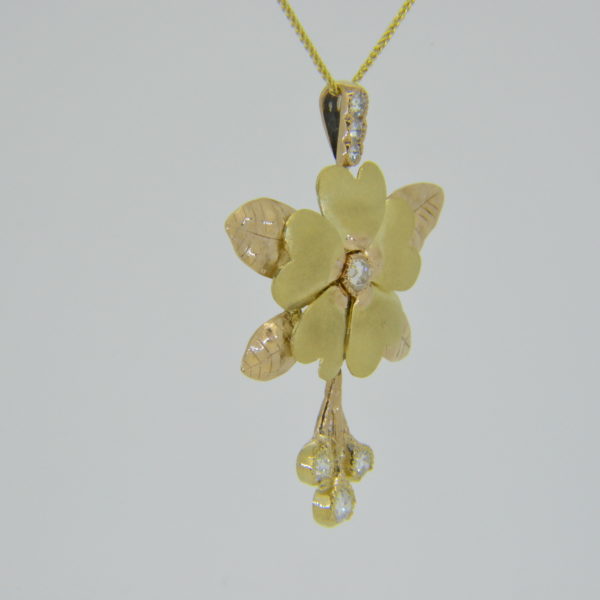 Handmade primrose pendant