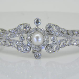 natural pearl diamond bracelet