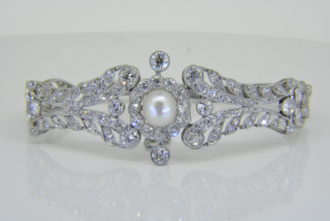 natural pearl diamond bracelet