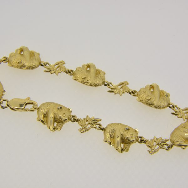 14ct gold giant panda bracelet