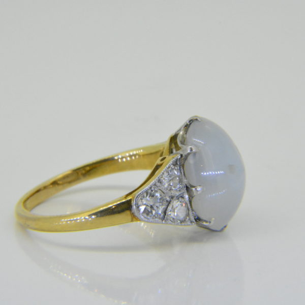 Star sapphire diamond ring