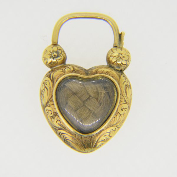 Victorian gold heart locket clasp