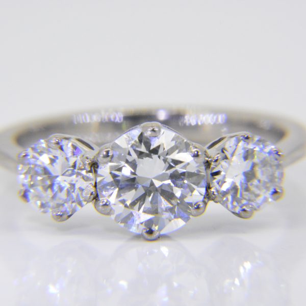 Diamond 3 stone engagement ring