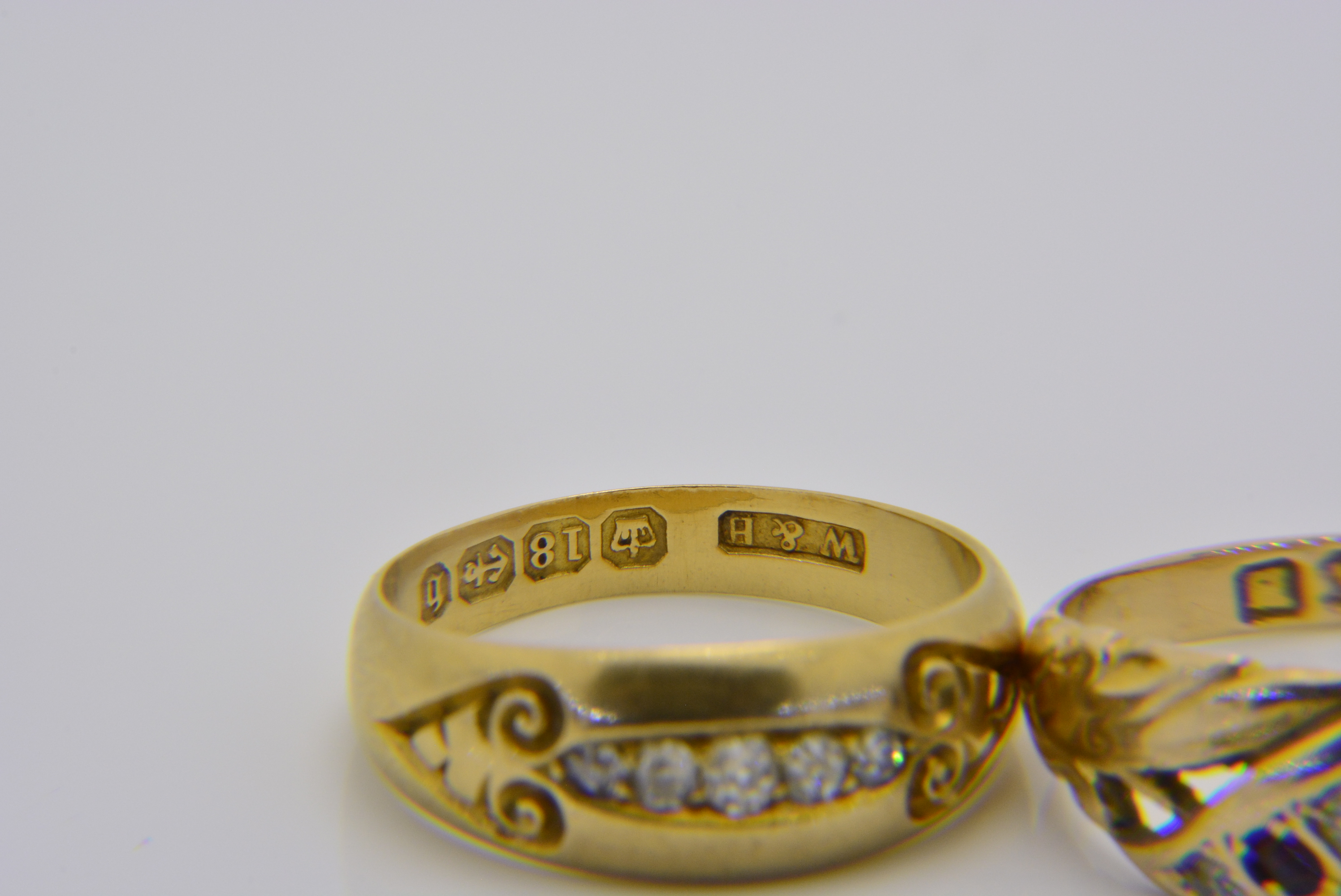 Three Victorian 18ct gold, diamond and gem-set rings - Jethro Marles