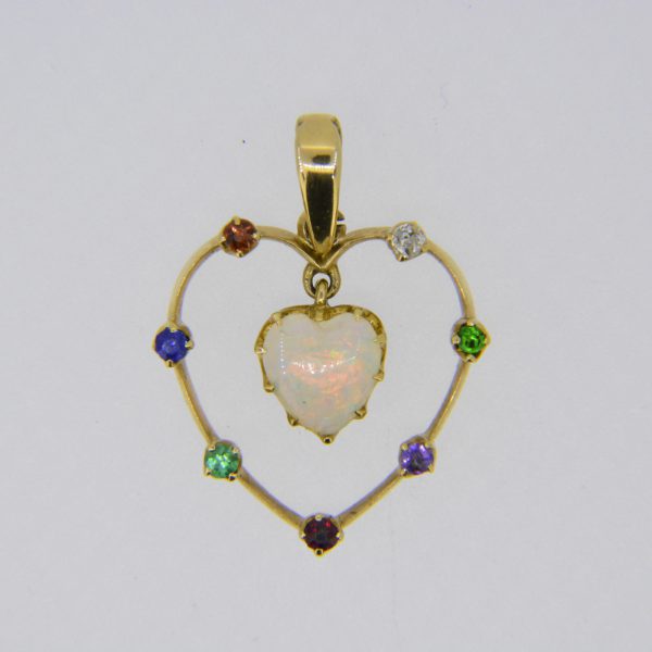 Heart opal dearest pendant