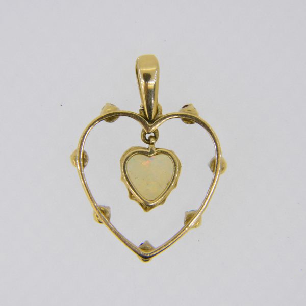 Heart opal dearest pendant
