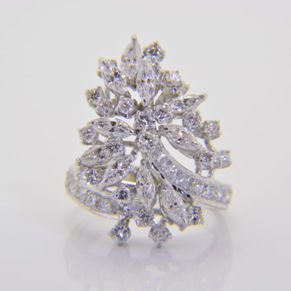 Diamond cocktail cluster ring