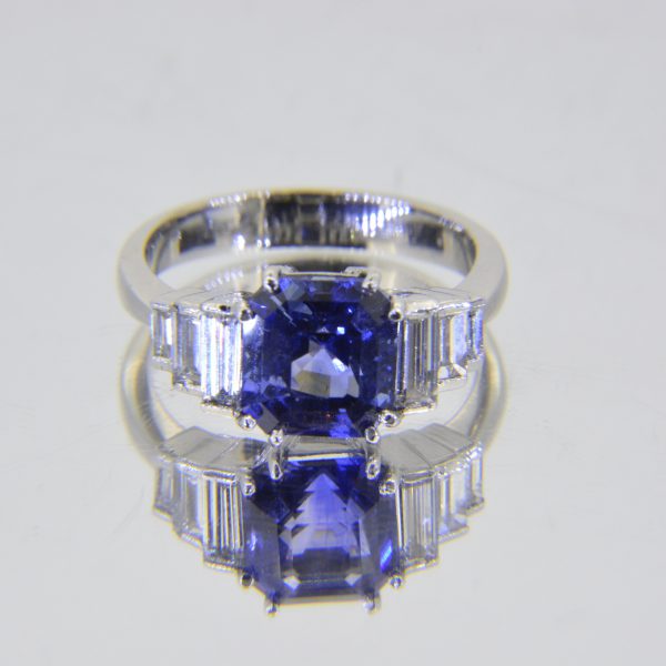 Sapphire diamond dress rin