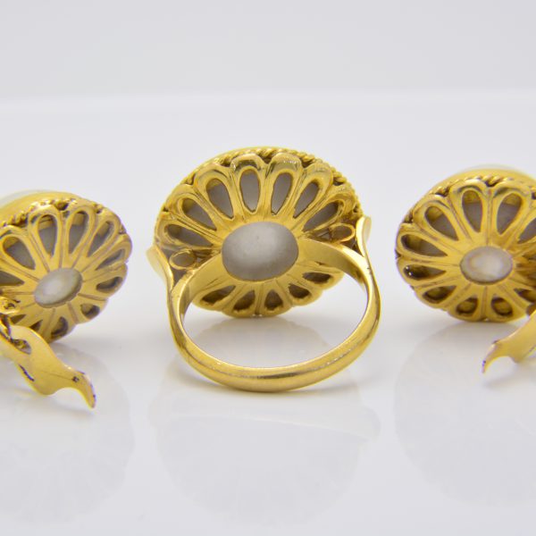 mabe pearl ring & earrings