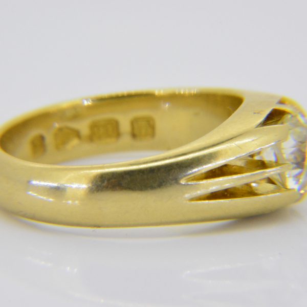 Gentleman gold 1ct diamond single-stone ring