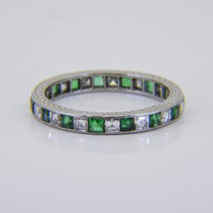 1920s emerald & diamond eternity ring