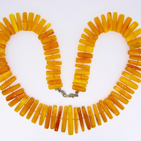 Natural Baltic amber stick fringe necklace