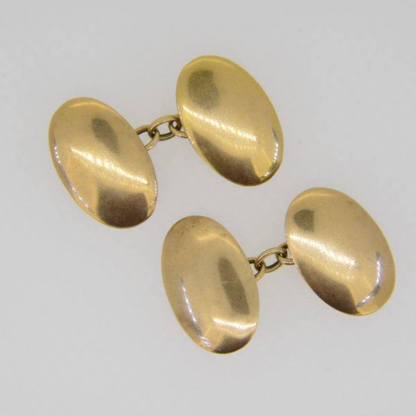 15ct rose gold oval cuff-links