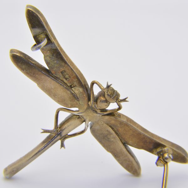 Paste set dragonfly brooch