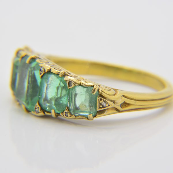 19th century emerald five-stone ring