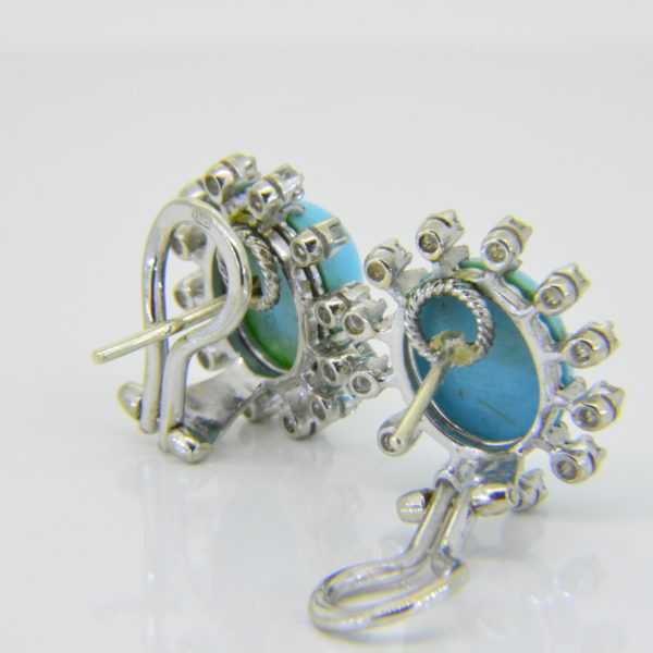 Turquoise diamond earrings