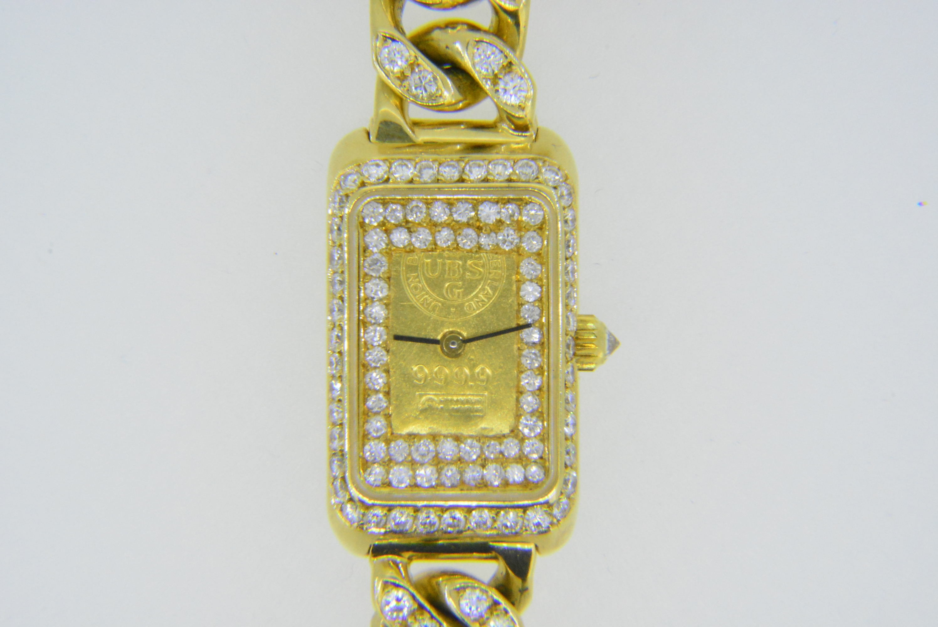 Lady's 18ct gold diamond-set gold ingot wristwatch - Jethro Marles