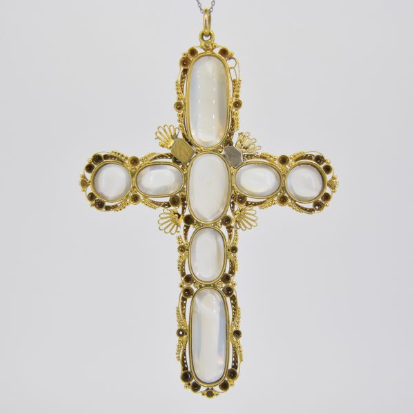 antique gold and moonstone pendant cross.