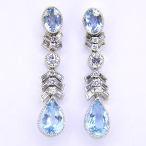 Aquamarine drop earrings with Jethro Marles