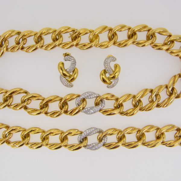 diamond necklace bracelet earring suite